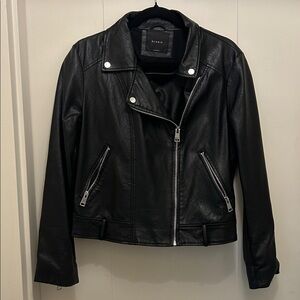 Elodie Chic Black Leather Biker Jacket